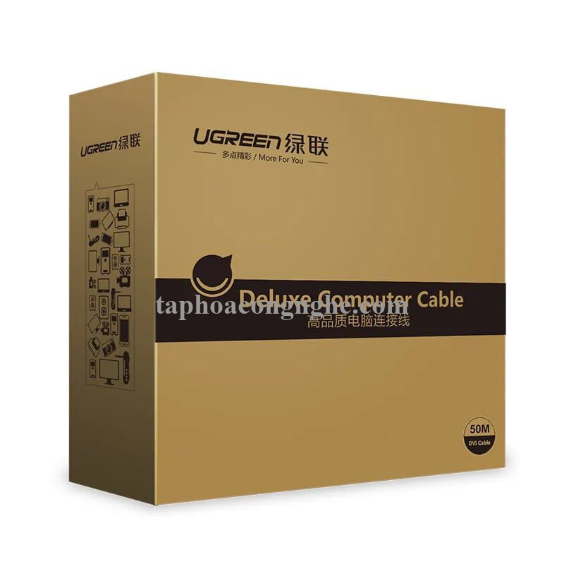 Ugreen 10222 3M màu Đen Cáp chuyển đổi DP sang DVI 24 + 1 Hỗ trợ độ phân giải 1920x1201 DP103 30010222